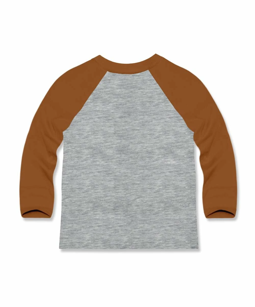 Cheapest 👍 Millie & Maxx Heather Gray & Caramel Café Turkey Long-Sleeve Raglan Tee - Boys For Baby & Maternity ✔️ 3 Cheapest 👍 Millie & Maxx Heather Gray & Caramel Café Turkey Long-Sleeve Raglan Tee - Boys For Baby & Maternity ✔️ - Image 3