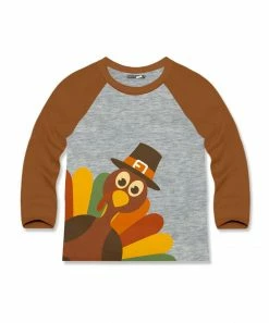 Cheapest 👍 Millie & Maxx Heather Gray & Caramel Café Turkey Long-Sleeve Raglan Tee - Boys For Baby & Maternity ✔️