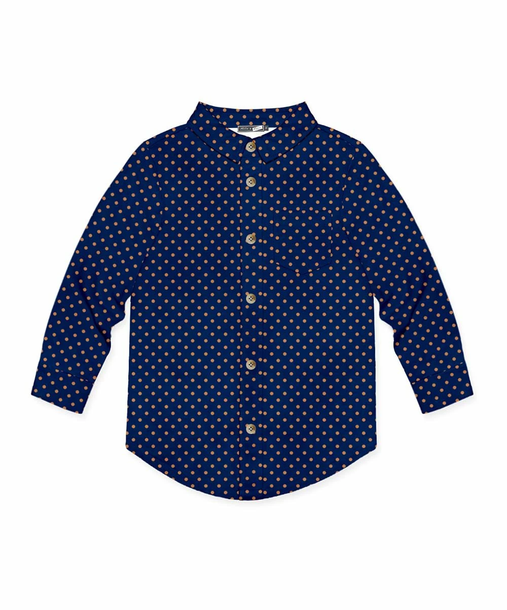 Best deal π Millie & Maxx Navy & Rust Polka Dot Long-Sleeve Button-Up - Boys For Kids π 1 Best deal π Millie & Maxx Navy & Rust Polka Dot Long-Sleeve Button-Up - Boys For Kids π
