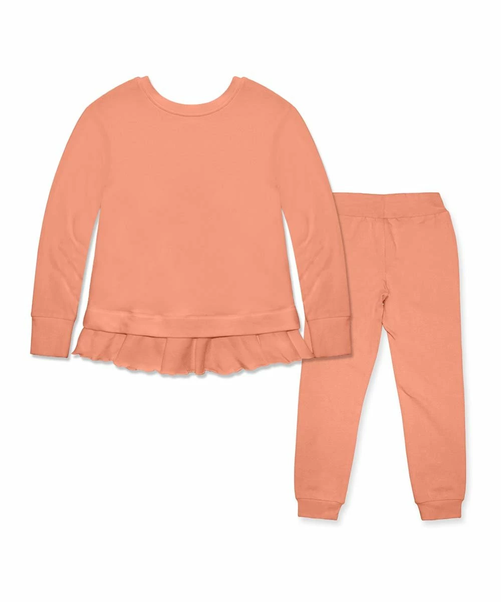 Best deal π₯ Simply Millie By Millie Loves Lily Coral Ruffle-Hem French Terry Sweatshirt & Joggers - Infant, Toddler & π§ Girls For Kids β 2 Best deal π₯ Simply Millie By Millie Loves Lily Coral Ruffle-Hem French Terry Sweatshirt & Joggers - Infant, Toddler & π§ Girls For Kids β - Image 2