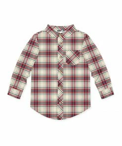 Top 10 ✔️ Millie & Maxx Cream & Red Plaid Long-Sleeve Button-Up - Toddler & Boys For Kids 🔔