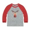 Promo ❤️ Millie & Maxx Heather Gray & Red Reindeer Long-Sleeve Raglan Tee - Boys For Kids 👏