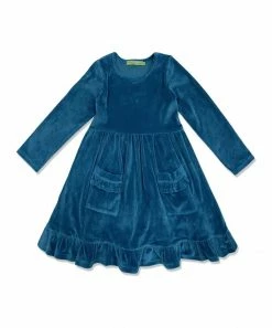 Flash Sale 🛒 Simply Millie By Millie Loves Lily Midnight Velour Pocket Long-Sleeve A-Line 👗 Dress - Infant, Toddler & 👧 Girls For Kids 💯