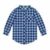 Best Pirce ⌛ Millie & Maxx Navy & Periwinkle Gingham Long-Sleeve Button-Up - Toddler For Kids ⌛
