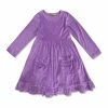 Outlet ❤️ Simply Millie By Millie Loves Lily Purple Velour Pocket Long-Sleeve A-Line 👗 Dress - Infant For Kids ⌛