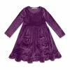 Promo 😀 Simply Millie By Millie Loves Lily Plum Velour Pocket Long-Sleeve A-Line 👗 Dress - Infant, Toddler & 👧 Girls For Kids 🔥