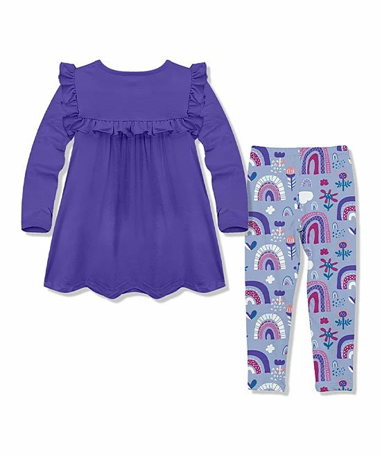 Brand new π Millie Loves Lily Blue Iris Ruffle Long-Sleeve Top & Periwinkle Rainbow Leggings - π§ Girls For Other β€οΈ 2 Brand new π Millie Loves Lily Blue Iris Ruffle Long-Sleeve Top & Periwinkle Rainbow Leggings - π§ Girls For Other β€οΈ - Image 2