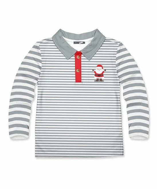 Best deal 𧨠Millie & Maxx Gray Stripe Santa Long-Sleeve Polo - Infant, Toddler & Boys For Kids π 1 Best deal 𧨠Millie & Maxx Gray Stripe Santa Long-Sleeve Polo - Infant, Toddler & Boys For Kids π