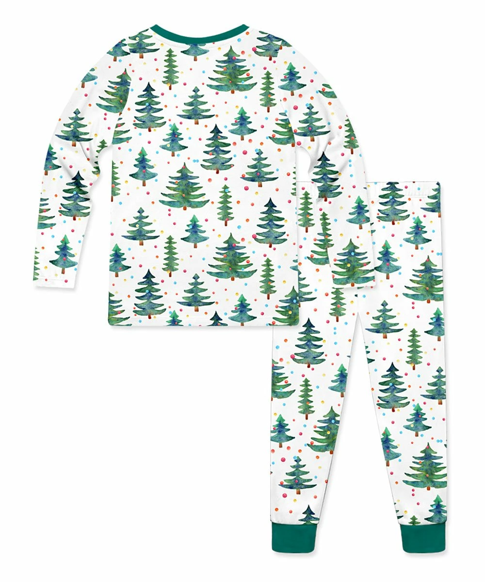 Hot Sale π₯ Millie Loves Lily White & Green Tree Farm Pajama Set - Toddler & π§ Girls For Kids β 2 Hot Sale π₯ Millie Loves Lily White & Green Tree Farm Pajama Set - Toddler & π§ Girls For Kids β - Image 2