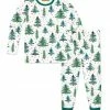 Hot Sale 🔥 Millie Loves Lily White & Green Tree Farm Pajama Set - Toddler & 👧 Girls For Kids ⭐