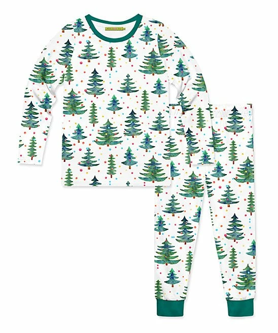 Hot Sale π₯ Millie Loves Lily White & Green Tree Farm Pajama Set - Toddler & π§ Girls For Kids β 1 Hot Sale π₯ Millie Loves Lily White & Green Tree Farm Pajama Set - Toddler & π§ Girls For Kids β