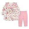 Best deal 🧨 Little Millie Pink Floral Breeze Ruffle-Trim Tunic & Pink Leggings - Infant & Toddler For Kids 🧨