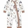 Best deal ✔️ Little Millie White & Brown Baby Farm Animal Zip-Up Playsuit For Baby & Maternity 😀