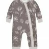 Hot Sale 🌟 Little Millie Gray & White Floral Sketch Zip-Up Playsuit - Infant For Baby & Maternity ⌛