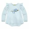New 🥰 Simply Millie By Millie Loves Lily Ice Blue Sam Sloth Ruffle Long-Sleeve Hi-Low Top - Infant, Toddler & 👧 Girls For Kids 🔥