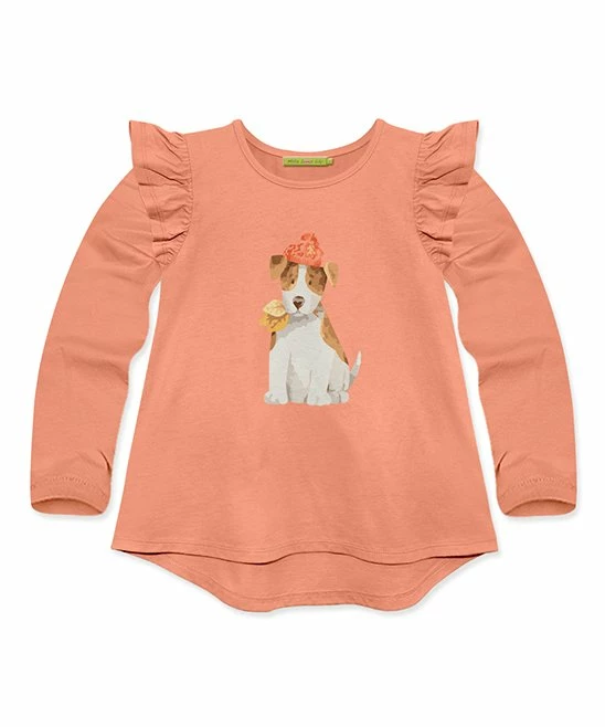 Wholesale β Simply Millie By Millie Loves Lily Coral Puppy Leaves Ruffle Long-Sleeve Hi-Low Top - π§ Girls For Kids β€οΈ 1 Wholesale β Simply Millie By Millie Loves Lily Coral Puppy Leaves Ruffle Long-Sleeve Hi-Low Top - π§ Girls For Kids β€οΈ