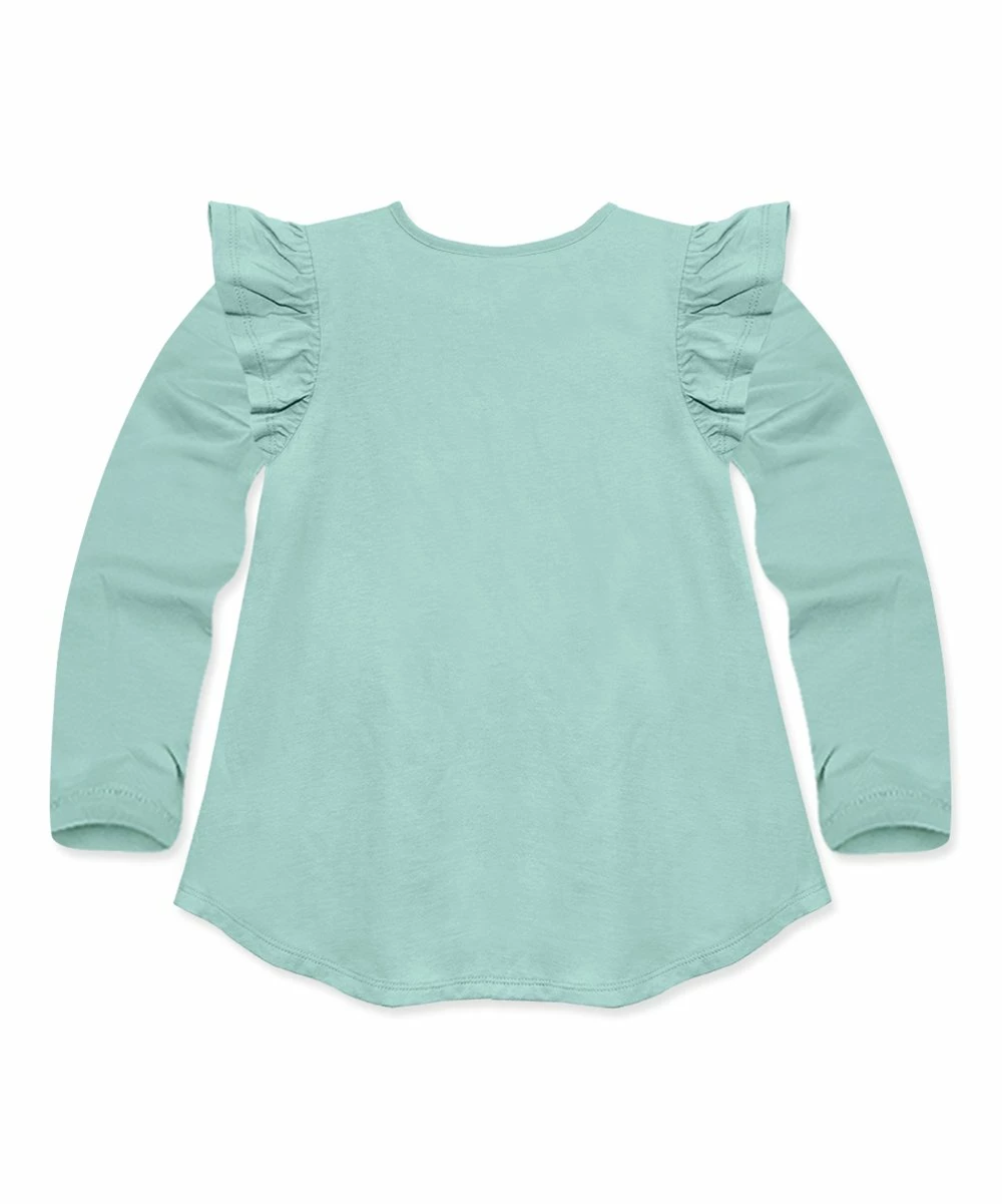 Outlet π Millie Loves Lily Mint Pony Ruffle Long-Sleeve Hi-Low Top - Infant, Toddler & π§ Girls For Kids β 2 Outlet π Millie Loves Lily Mint Pony Ruffle Long-Sleeve Hi-Low Top - Infant, Toddler & π§ Girls For Kids β - Image 2