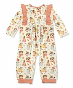 Wholesale π Little Millie Cream & Coral Puppy Leaves Ruffle-Trim Playsuit - Infant & Toddler For Kids π― 5 Wholesale π Little Millie Cream & Coral Puppy Leaves Ruffle-Trim Playsuit - Infant & Toddler For Kids π― -Little Millie-shop zu109135225 alt 2 tm1664041637