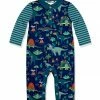 Discount 🎁 Little Millie Navy Demo Dino Collared Long-Sleeve Playsuit - Infant & Toddler For Baby & Maternity 👍