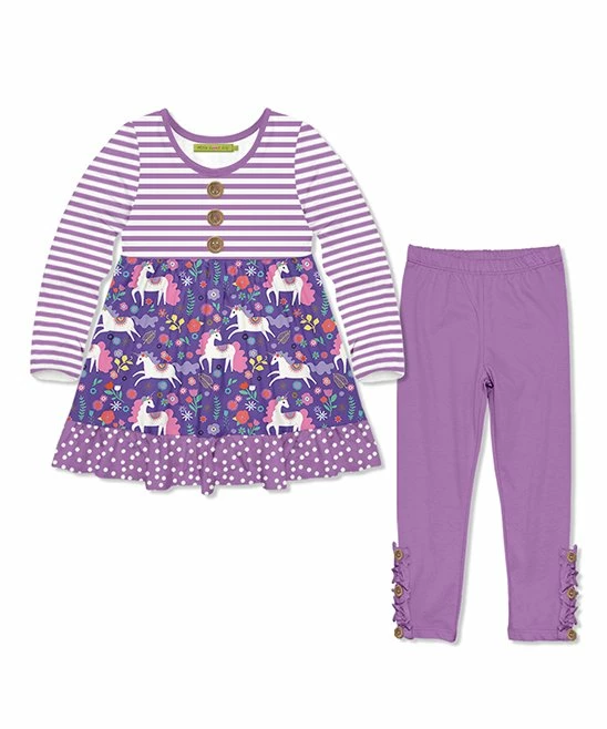 Best Sale π₯° Millie Loves Lily Purple Darling Unicorn Long-Sleeve Babydoll Top & Button Leggings - Infant, Toddler & π§ Girls For Kids π 1 Best Sale π₯° Millie Loves Lily Purple Darling Unicorn Long-Sleeve Babydoll Top & Button Leggings - Infant, Toddler & π§ Girls For Kids π