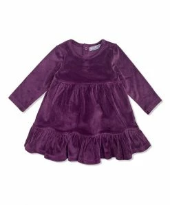 Buy 🤩 Little Millie Plum Velour Tiered Babydoll 👗 Dress - Infant & Toddler For Kids ❤️