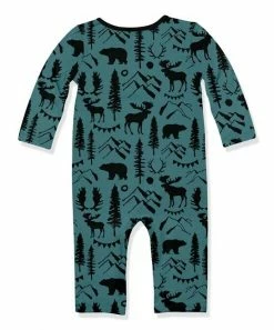 Best Sale ⌛ Little Millie Dark Teal & Black Mountaineer Polo Long-Sleeve Playsuit - Infant For Baby & Maternity ❤️ -Little Millie-shop zu109342006 alt 2 tm1664478699