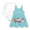 Deals ❤️ Little Millie White Long-Sleeve Bodysuit & Blue Santa Friends Pocket Jumper - Infant For Kids 🔔