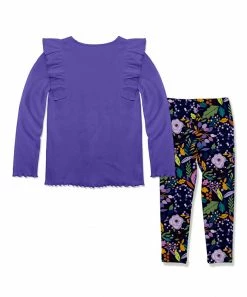 Flash Sale π Millie Loves Lily Blue Iris Ribbed Ruffle Top & Navy Winter Foliage Leggings - Infant, Toddler & π§ Girls For Kids π 5 Flash Sale π Millie Loves Lily Blue Iris Ribbed Ruffle Top & Navy Winter Foliage Leggings - Infant, Toddler & π§ Girls For Kids π -Little Millie-shop zu109419236 alt 2 tm1665235407