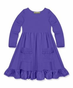 Outlet 🌟 Simply Millie By Millie Loves Lily Blue Iris Ruffle-Accent Pocket A-Line 👗 Dress - Infant, Toddler & 👧 Girls For Kids 🎁