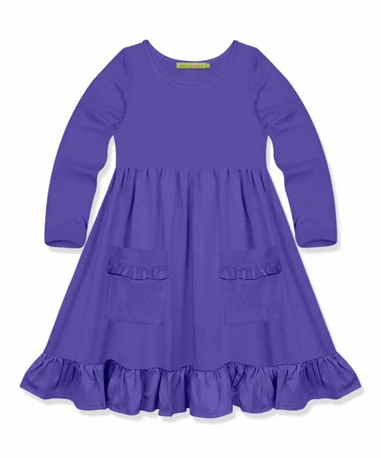 Outlet π Simply Millie By Millie Loves Lily Blue Iris Ruffle-Accent Pocket A-Line π Dress - Infant, Toddler & π§ Girls For Kids π 1 Outlet π Simply Millie By Millie Loves Lily Blue Iris Ruffle-Accent Pocket A-Line π Dress - Infant, Toddler & π§ Girls For Kids π