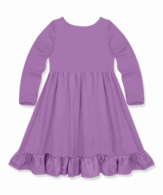 Flash Sale π― Simply Millie By Millie Loves Lily Purple Ruffle-Accent Pocket A-Line π Dress - Infant, Toddler & π§ Girls For Kids π 2 Flash Sale π― Simply Millie By Millie Loves Lily Purple Ruffle-Accent Pocket A-Line π Dress - Infant, Toddler & π§ Girls For Kids π - Image 2