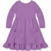 Flash Sale 💯 Simply Millie By Millie Loves Lily Purple Ruffle-Accent Pocket A-Line 👗 Dress - Infant, Toddler & 👧 Girls For Kids 👏