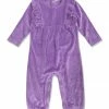 Cheap 👍 Little Millie Purple Ribbed Velour Ruffle-Trim Playsuit - Infant & Toddler For Kids 🌟