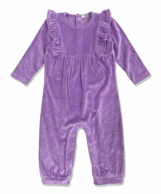 Cheap π Little Millie Purple Ribbed Velour Ruffle-Trim Playsuit - Infant & Toddler For Kids π 1 Cheap π Little Millie Purple Ribbed Velour Ruffle-Trim Playsuit - Infant & Toddler For Kids π