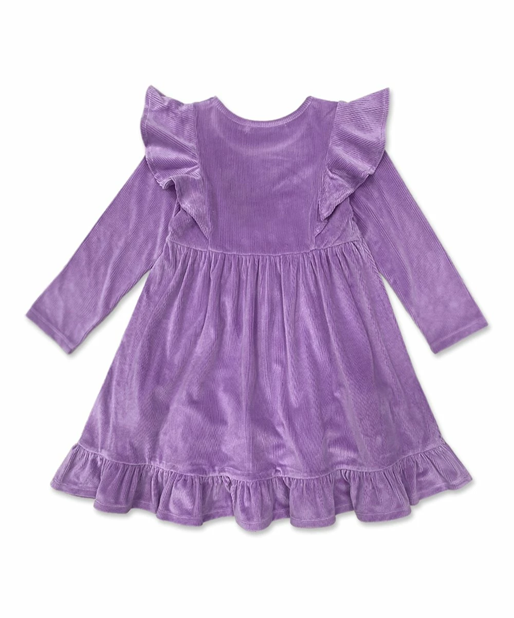 Deals βοΈ Simply Millie By Millie Loves Lily Purple Ribbed Velour Ruffle-Hem Angel-Sleeve A-Line π Dress - Infant, Toddler & π§ Girls For Kids β¨ 2 Deals βοΈ Simply Millie By Millie Loves Lily Purple Ribbed Velour Ruffle-Hem Angel-Sleeve A-Line π Dress - Infant, Toddler & π§ Girls For Kids β¨ - Image 2