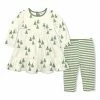 Coupon 💯 Little Millie Cream 🔔 Christmas Trees Babydoll 👗 Dress & Green Stripe Leggings - Infant For Kids 😍