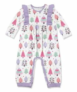 Best reviews of 😀 Little Millie White 🎄 Christmas Trees Ruffle-Trim Playsuit - Infant For Kids 🤩