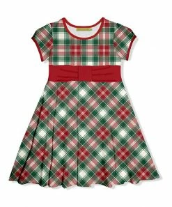Best deal ❤️ Millie Loves Lily Red & Green Holiday Plaid Bow-Accent A-Line 👗 Dress - Toddler & 👧 Girls For Kids 🥰