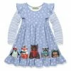 Outlet ✔️ Millie Loves Lily Periwinkle Snowflake Woodland Animals Angel-Sleeve A-Line 👗 Dress - Infant, Toddler & 👧 Girls For Kids 🛒