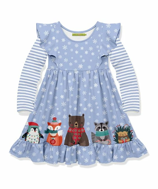 Outlet βοΈ Millie Loves Lily Periwinkle Snowflake Woodland Animals Angel-Sleeve A-Line π Dress - Infant, Toddler & π§ Girls For Kids π 1 Outlet βοΈ Millie Loves Lily Periwinkle Snowflake Woodland Animals Angel-Sleeve A-Line π Dress - Infant, Toddler & π§ Girls For Kids π