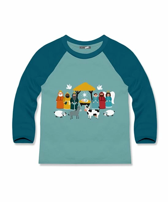 Best Pirce β Millie & Maxx Nile Blue Nativity Long-Sleeve Raglan Tee - Infant, Toddler & Boys For Kids π 1 Best Pirce β Millie & Maxx Nile Blue Nativity Long-Sleeve Raglan Tee - Infant, Toddler & Boys For Kids π