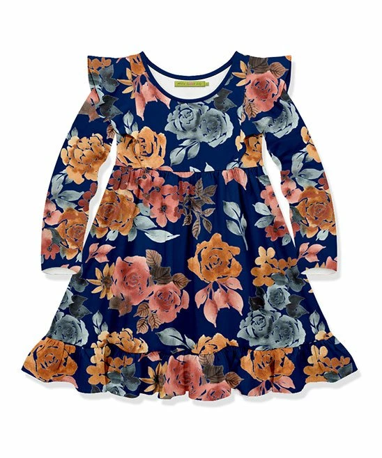 Budget β¨ Millie Loves Lily Navy & Coral Red Autumn Floral Long Sleeve A-Line π Dress - Infant, Toddler & π§ Girls For Kids π 1 Budget β¨ Millie Loves Lily Navy & Coral Red Autumn Floral Long Sleeve A-Line π Dress - Infant, Toddler & π§ Girls For Kids π