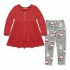 Cheapest 👍 Millie Loves Lily Red Long-Sleeve Babydoll Top & Santa Snowmen Leggings - Infant, Toddler & 👧 Girls For Kids ⌛