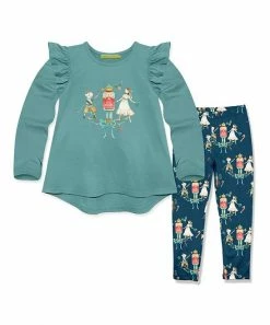 Cheapest π₯° Millie Loves Lily Nile Blue Nutcracker Ruffle Long-Sleeve Hi-Low Top & Leggings - Infant, Toddler & π§ Girls For Kids π