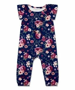 Deals 😍 Little Millie Navy Willow Floral Cap-Sleeve Playsuit - Infant & Toddler For Kids 🎉