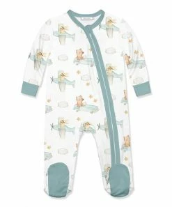 Discount 🔥 Little Millie White Transport Skies Footie - Infant For Baby & Maternity 🌟