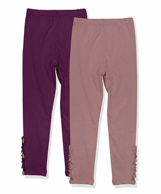 New 𧨠Millie Loves Lily Plum & Nostalgia Rose Button-Accent Ruffle-Trim Leggings Set - Infant, Toddler & π§ Girls For Kids π 2 New 𧨠Millie Loves Lily Plum & Nostalgia Rose Button-Accent Ruffle-Trim Leggings Set - Infant, Toddler & π§ Girls For Kids π - Image 2