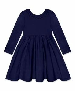 Brand new ⭐ Simply Millie By Millie Loves Lily Dark Navy Ruffle-Neck A-Line 👗 Dress - Infant For Kids 🥰