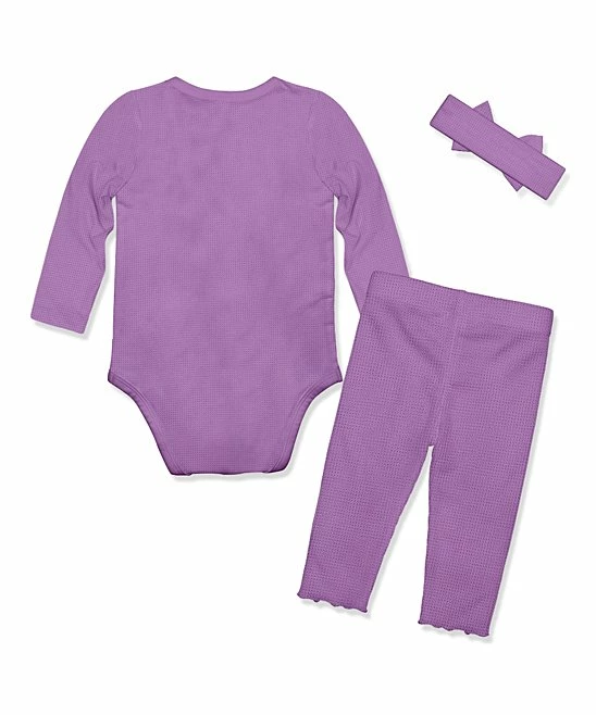 Buy π Little Millie Purple Waffle-Knit Bodysuit Set - Infant For Baby & Maternity β 2 Buy π Little Millie Purple Waffle-Knit Bodysuit Set - Infant For Baby & Maternity β - Image 2
