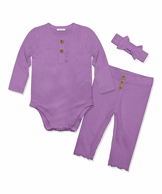 Buy π Little Millie Purple Waffle-Knit Bodysuit Set - Infant For Baby & Maternity β 1 Buy π Little Millie Purple Waffle-Knit Bodysuit Set - Infant For Baby & Maternity β